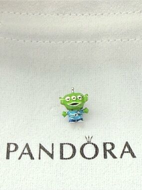 Pandora Disney Toy Story Alien Dangle Charm S925 ALE Pixar Green Enamel